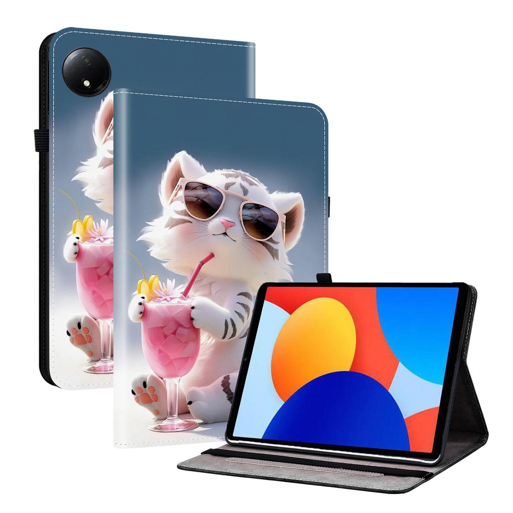 Capa de Tablet de Couro PU para Xiaomi Redmi Pad SE 8.7 - 11 Estilos! Durável, com 2 compartimentos para suporte, porta-lápis e compartimentos para cartões, capa traseira de TPU flexível