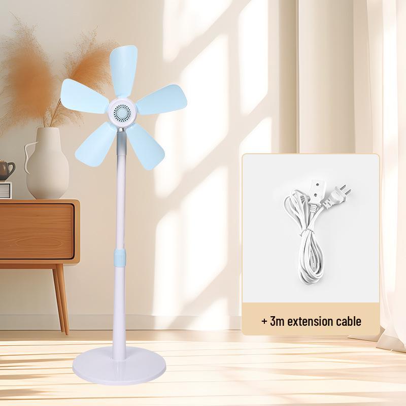 Quiet Small Electric Floor Fan with Soft Blades for Bedroom, Dorm, or Rental