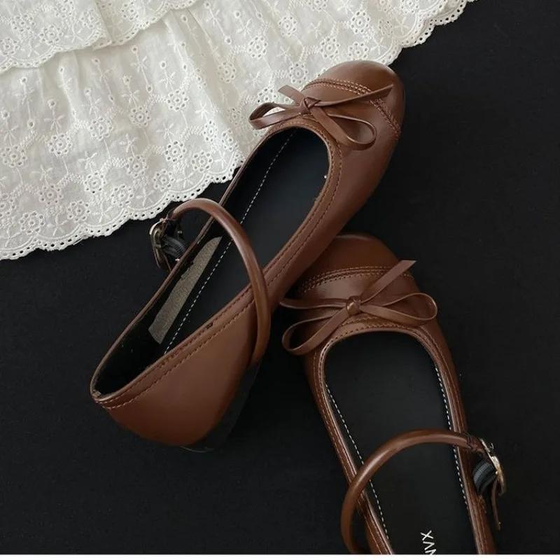 

Женская обувь 2024 года, модная женская обувь на плоской подошве с пряжкой, весенняя обувь с квадратным носком и неглубокой подошвой, повседневная офисная женская обувь 40 темно-коричневого