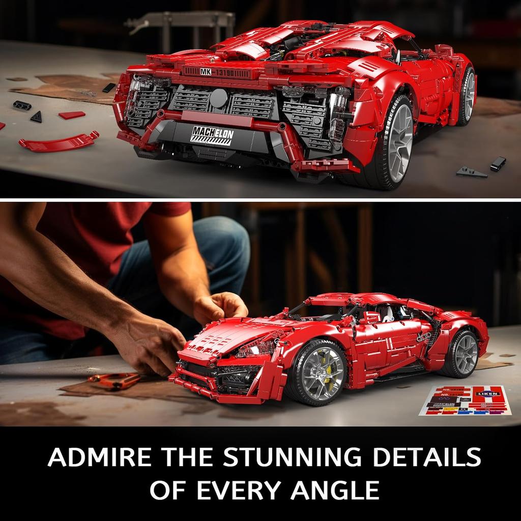 MOULD KING 13190 Technisches Auto Baustein Fernbedienung Lykan Hypersport Rennwagen Modell Montage Ziegel Spielzeug Kinder Geschenk
