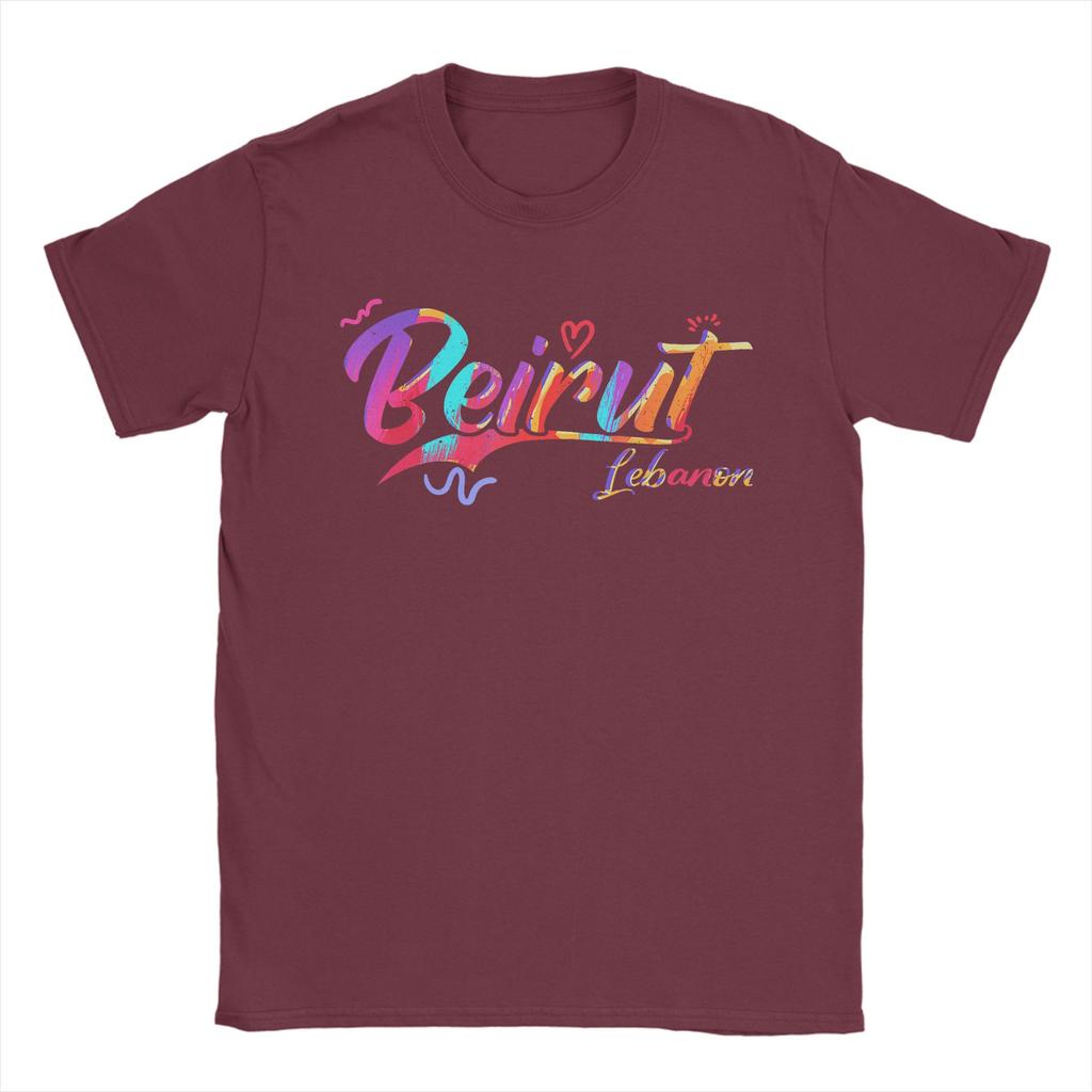 Oversized T Shirt Beirut Lebanon Pure Cotton T Shirts Novelty Tee Shirt for Unisexs Summer YK Fun Print Short Sleeve Tees