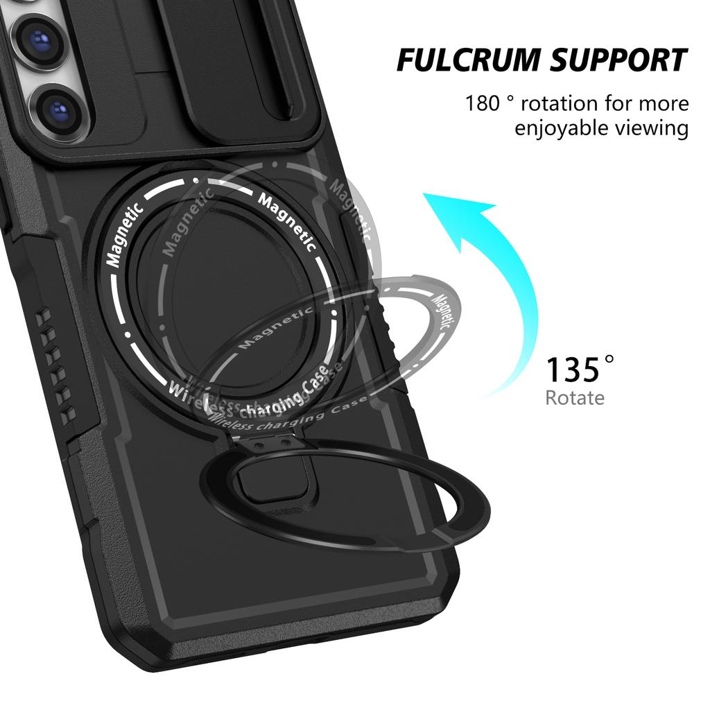 For Samsung Galaxy S23 Case Lens Protection Kickstand Magnetic Phone Cover
