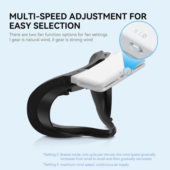 VR Cooling Fan Multi-speed Adjustable Comfortable Heat Dissipation Soft VR Headset Air Circulation