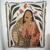 Nordic Illustration Tapestry, Thread Blanket, Sofa Throw, American Vintage Leisure Rug, Camping Blanket, & Nap Cover