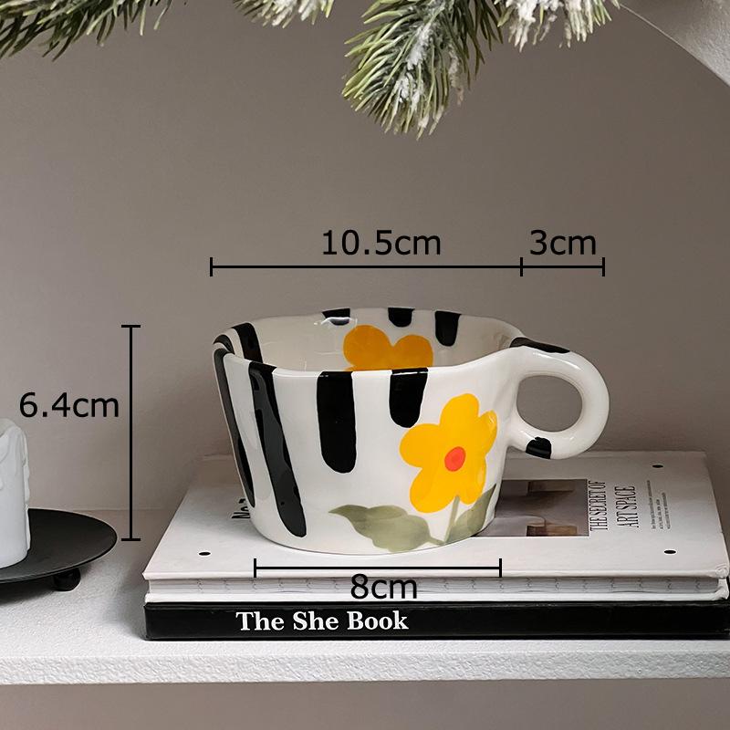 

Cute Cartoon Pattern Ceramic Mugs Creative Cup Dining Table Coffee Mug Milk Cups Afternoon Tea Teacup Fruits Juice Container 300ml