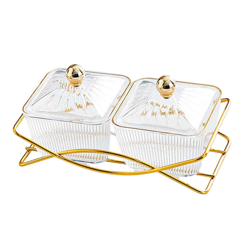 Nordic Fruit Snacks Serving Platter with Lid Cookies Jar Dessert Dividing Plate for Nuts Party Nuts Snacks Appetizer Home