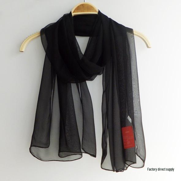 Scarlet Red Silk Scarf: Women's Lightweight Gauze Shawl for Spring/Summer Dancing, Beach or Sunscreen Use