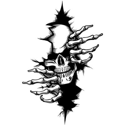 Totenkopf-Horror-Aufkleber auf dem Auto, Vinyl-Aufkleber, wasserfest, Dekoration, Autoaufkleber