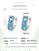 European and American Light Luxury Sea Blue Zircon Earrings for Women - Cross-border Design Jewelry