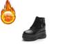 Fashion 11CM Womens Ankle Boots Round Toe Zip And Lace Up 7cm Heel Non-Slip Platform 2025 Fashion Shoes For Woman Casual 35-40