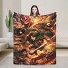 Anime Attack On Titan Blankets  Camping Flannel Throw Blanket For Outdoor Soft Custom Quality Bedspread Gift