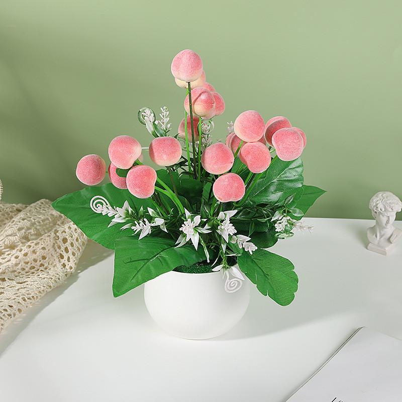 Strawberry Simulate Apple Orange Peach Pomegranate Fruit Tree Potted Plants