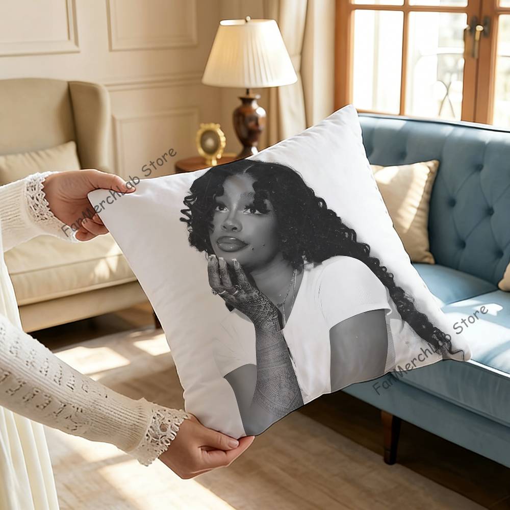

Singer SSZA Pillow Case Plush Fabric Soft Pillowcase Double Sided Print Sofa Cushion Cover Throw 30x30cm