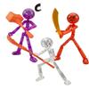 1 Set Novelty Action Figure Stickman Assembled Robot Movable 3d Printing Mannequin Multi-jointed Stickman Toy