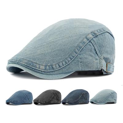 Denim Hat Men's British Vintage Forward Cap Beret Sun Hat Women's Peaked Cap Newsboy Caps Flat Cap Driver Ivy Hat Gatsby Painters Hats