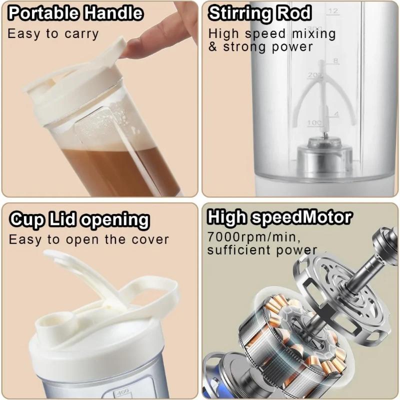 Xiaomi Taza Eléctrica Autoagitadora, Botella Mezcladora para Batidos de Proteínas, Vaso Mezclador con Carga USB y Escala, Vaso de Agua de 15 oz, Libre de BPA
