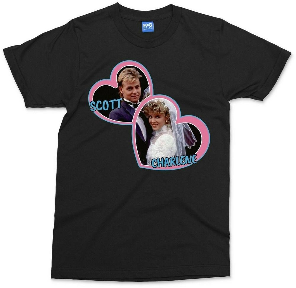 Scott and Charlene T-shirt Funny Retro 80's Fashion Neighbours Wedding Inspired