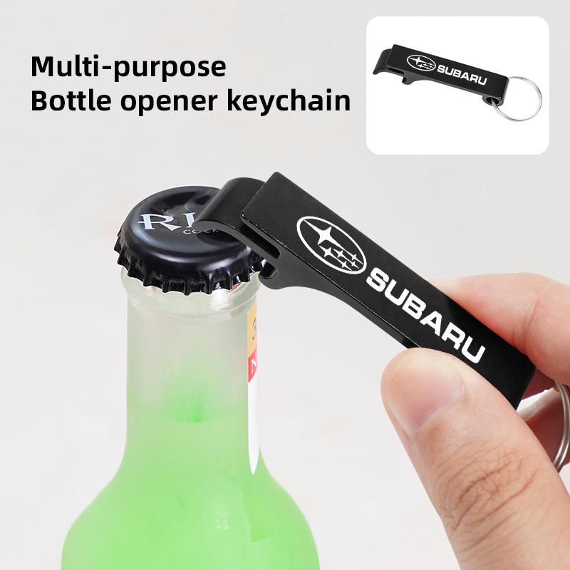 1Pcs Portable Beer Bottle Opener Car Logo Keychain Ring For Subaru STI Forester Impreza Legacy Outback XV BRZ WRX Tribeca et4