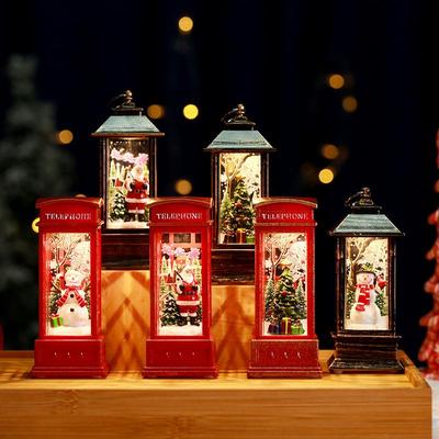 Leuchtende Weihnachtsmann Telefonzelle Weihnachts Laterne Ornament