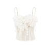 Spicy Girl Floral 3D Fischgräten-Rückenfreies Trägerloses Crop Top - Damen Sweet High-End Camisole