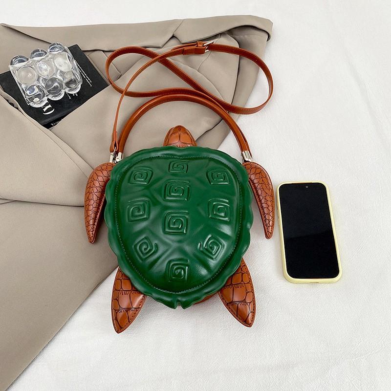 Unique Animal-Shaped Shoulder Bag Women Trendy Asymmetrical PU Handbag With Zip Interior Pockets