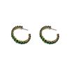 Silver Needle Green Zircon C-shaped Ear Cuff Earrings - Women's European & American Fashion, Exaggerated, Light Luxury, High-End Feel.