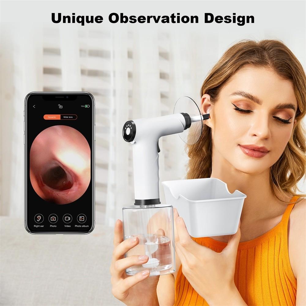 W50 Household Safe and Effective Ear Cleaner 4 Pressure Levels Ear Wax Irrigation Tool Electric Ear Wax Removal Kit