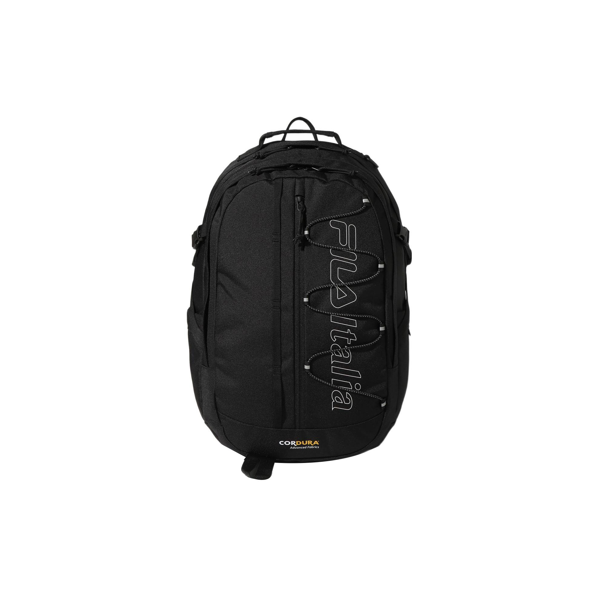 FILA Sports Casual Large Capacity Color Block Zipper Backpack Unisex Backpack Black FS3BPF5006X-BLK Black