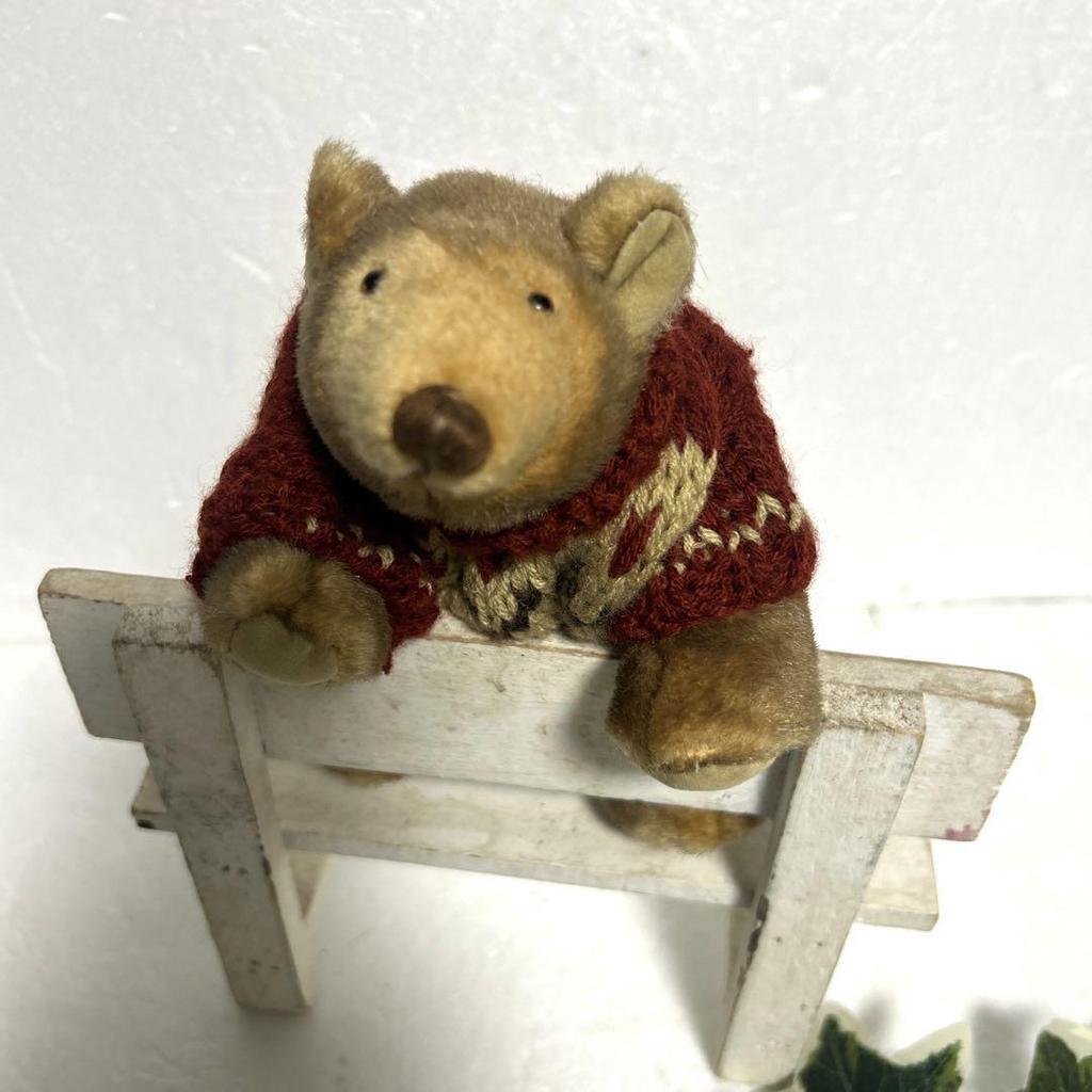 [USED] Retro Sun Arrow Plush Sweater Sitting Teddy Bear Ted Club