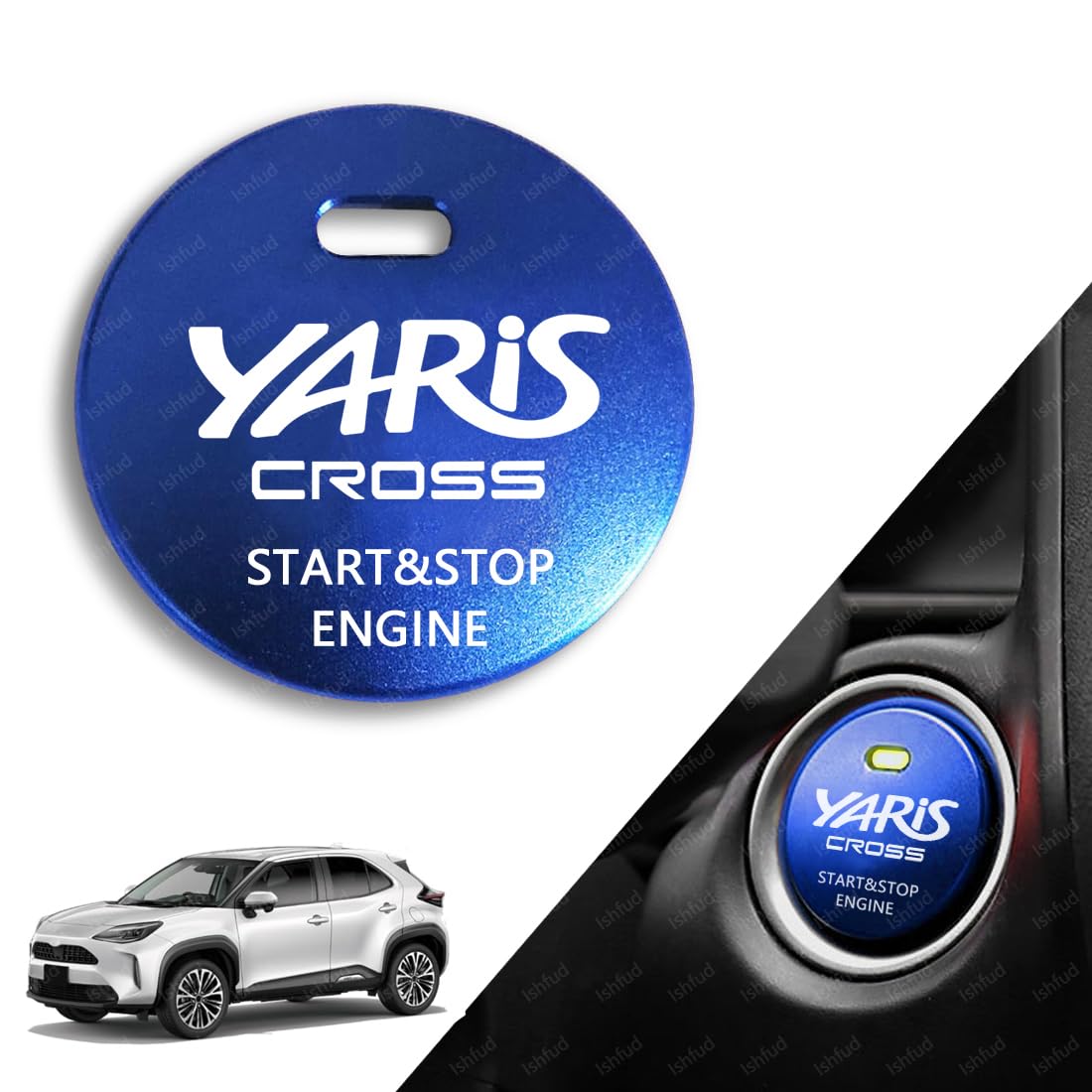 Накладка на кнопку запуска Yaris Cross, Накладка на переключатель, Накладка на кнопку запуска двигателя Yaris Cross синий