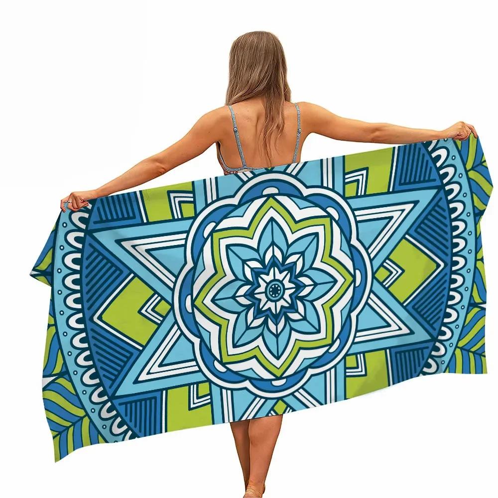Mandala Elefant Mikrofaser Pool Strandtuch Tragbar Schnell Schnelltrocknend Sand Outdoor Reise Schwimmdecke Dünne Yogamatte Damen Herren