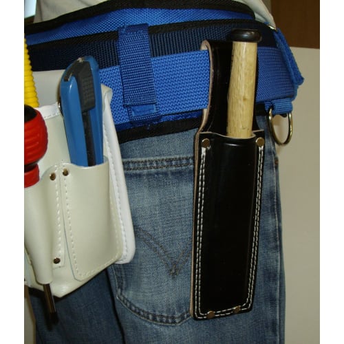 Kozuchi Black Leather Chisel Case, 1 inch, with Gusset, Double-Stitched, for Thick Materials, SC-11