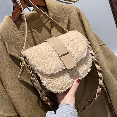 Taška s popruhom Winter Messenger Weave Taška z plyšovej kožušiny Taška na podpazušie Taška cez rameno Taška cez rameno Dámska kabelka