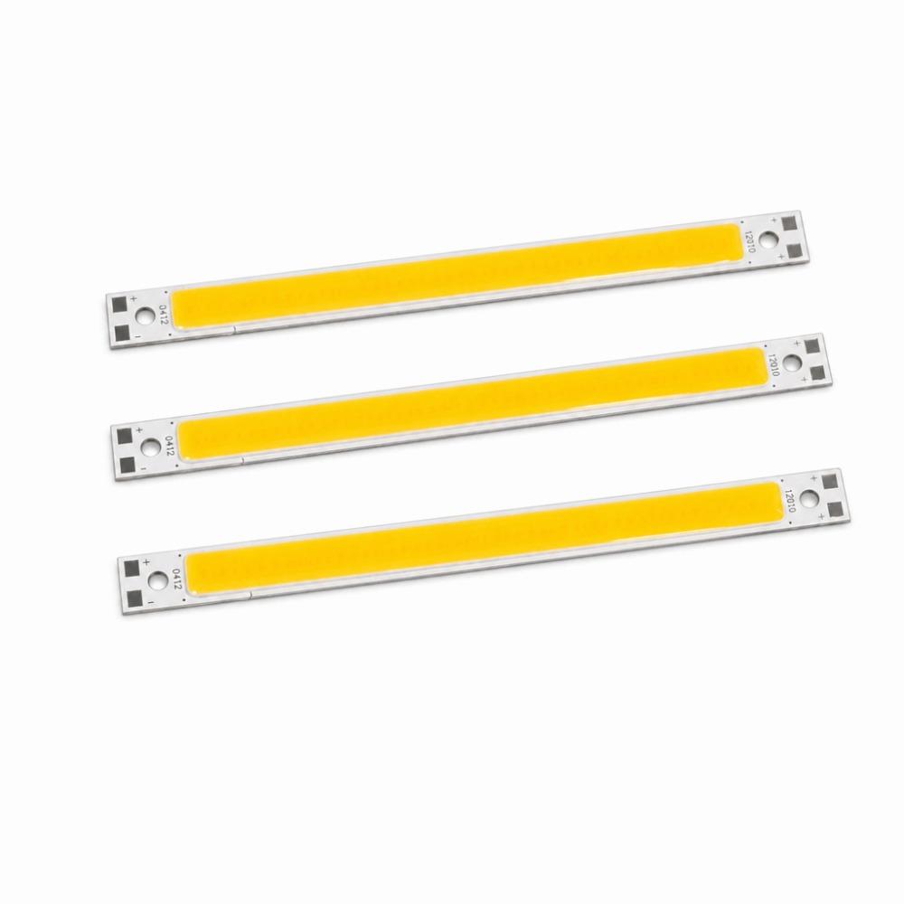 3PCS Durable Aluminum LED Light Chip Panel 10W 12‑14V COB LED Strip Lights 120x10mm 1000lm COB Lamps Bulb DIY