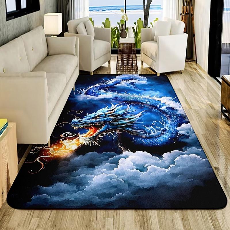 Black And White Cat Marble Texture Area Rug Non Slip Soft Large Floor Mat For Bedroom Living Room Home Decor