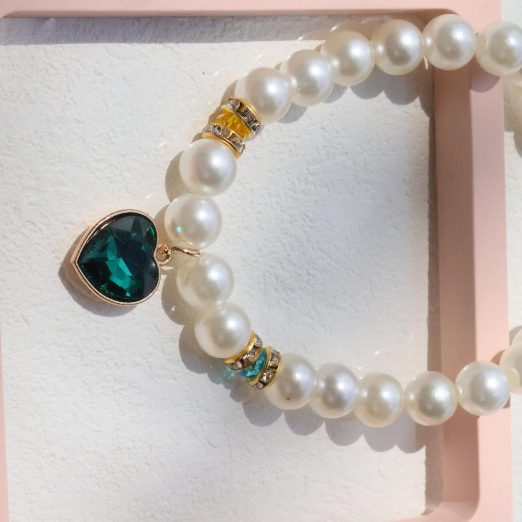 New Hot Selling Pet Pearl Necklace Devon Cat Color Vintage Fashion Pearl Collar Dog Pendant Accessories