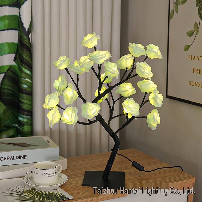 

USB LED Rose Tree with Removable Base - Christmas Light & Night Decor 4.5v