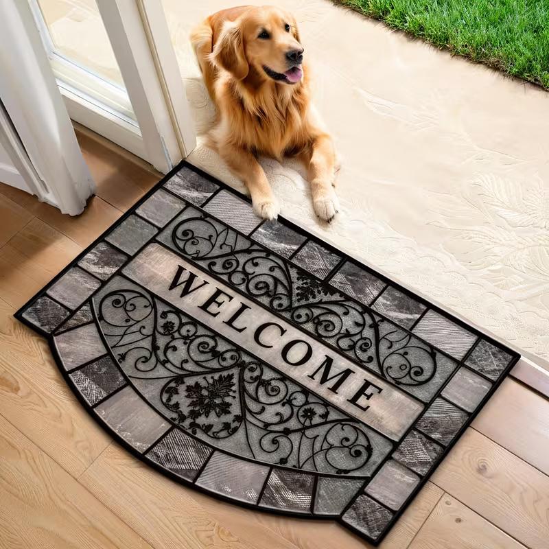 Luksusowa Mata Podłogowa Powitalna w Stylu Retro - Trwała i Antypoślizgowa Zewnętrzna Mata Wejściowa na Podłogę Dywan do Dekoracji Domu