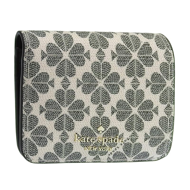 

[Kate Spade] wallet ladies bifold folding wallet compact outlet brand black spade flower small bifold wallet SPADE FLOWER SMALL BIFOLD WALLET KG493