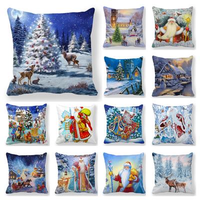 Home Decoration Christmas Decorative Printing Polyester Pillow Pillow Pillow Cushion Cover Is Suitable for Bedroom Living Room