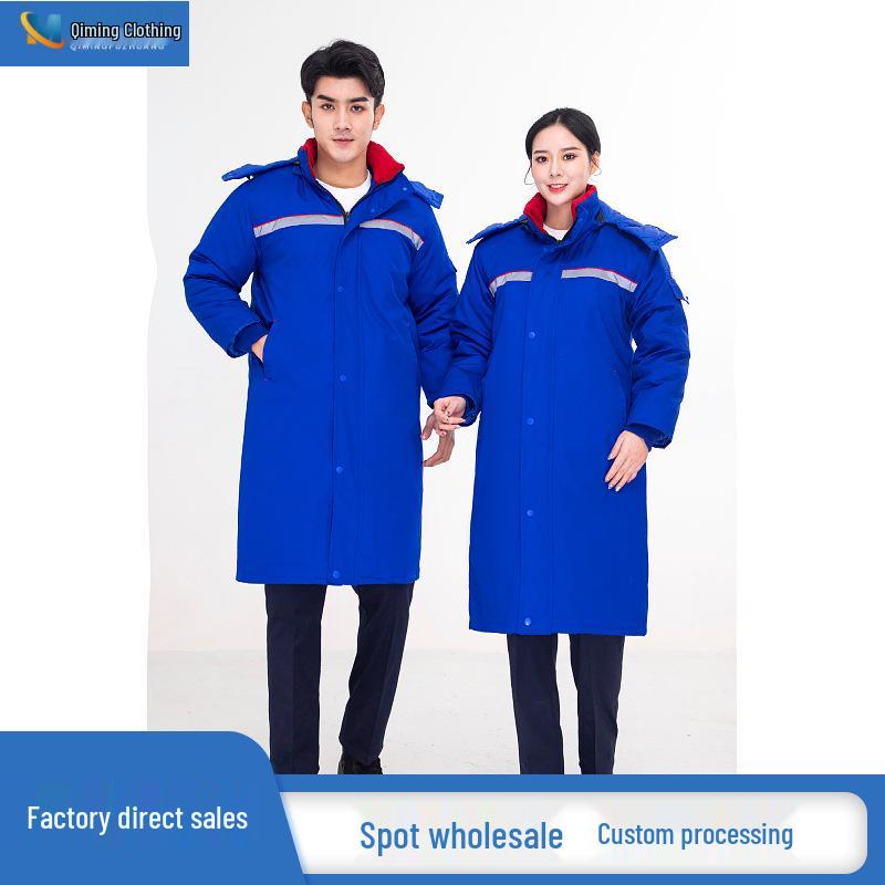 Anti-static Cold-resistant Winter Cotton Workwear Coat with Removable Embroidered Petroleum Print