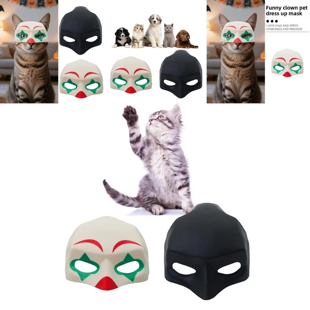 Cosplay Halloween Cat Mask With Diy Clown And Batman Design For Costume Parties And Pet Dress Up