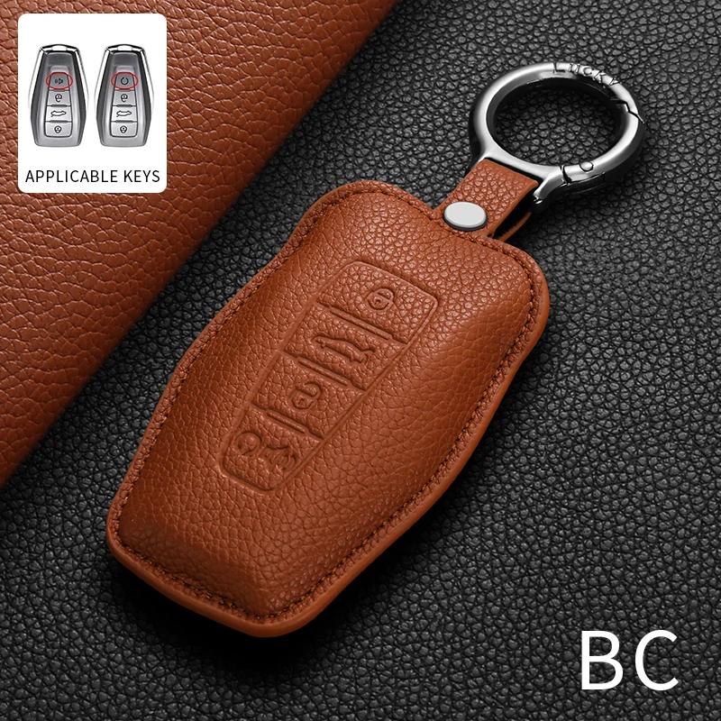 For Geely Coolray X6 X7 EX7 Emgrand Global Hawk GX7 Kulrey GT GC9 Atlas Boyue NL3 Leather Car Remote Key Case Cover Accessories