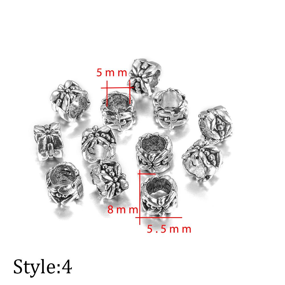 20pcs/lot Metal Big Hole Tibetan Antique Spacer Loose Beads For DIY Jewelry Making Finding Necklace Bracelet Accessories