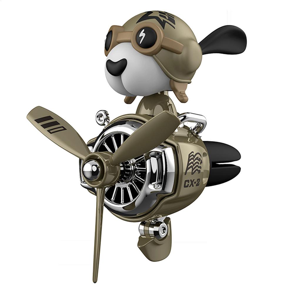 

Dog Pilot Car Air Freshener Shaking Head Helicopter Car Air Vent Perfume Fragrance Auto Air Outlet Fan Diffuser for car interior хаки