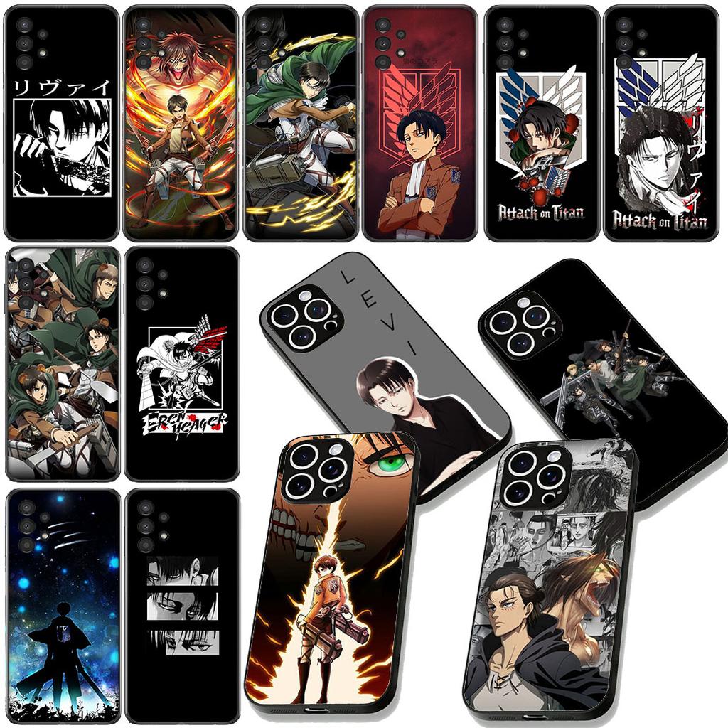 Levi Eren Jaeger Attack On Titan Phone Case for Samsung Galaxy A04 J7 J5 J2 Prime J8 A01 A02 A03  A42 M06 M16 M56 M23 G57 Cover