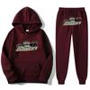 Men Women Casual Hooded Fleece Tracksuit Winter Sportswear Set S-3XL