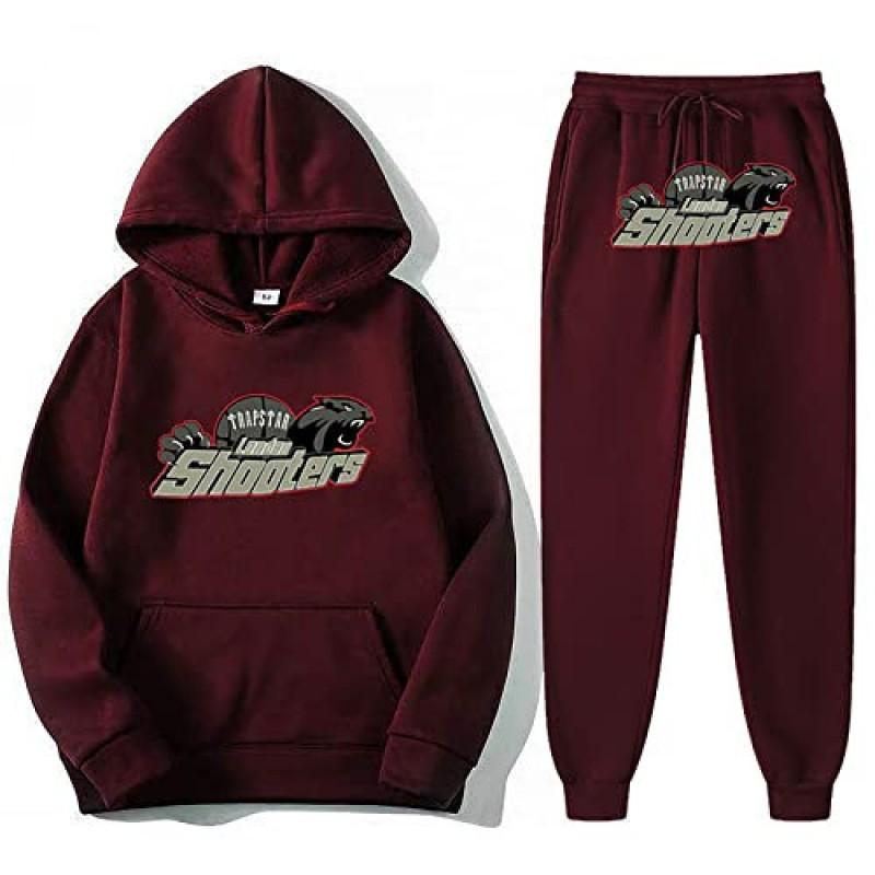Men Women Casual Hooded Fleece Tracksuit Winter Sportswear Set S-3XL