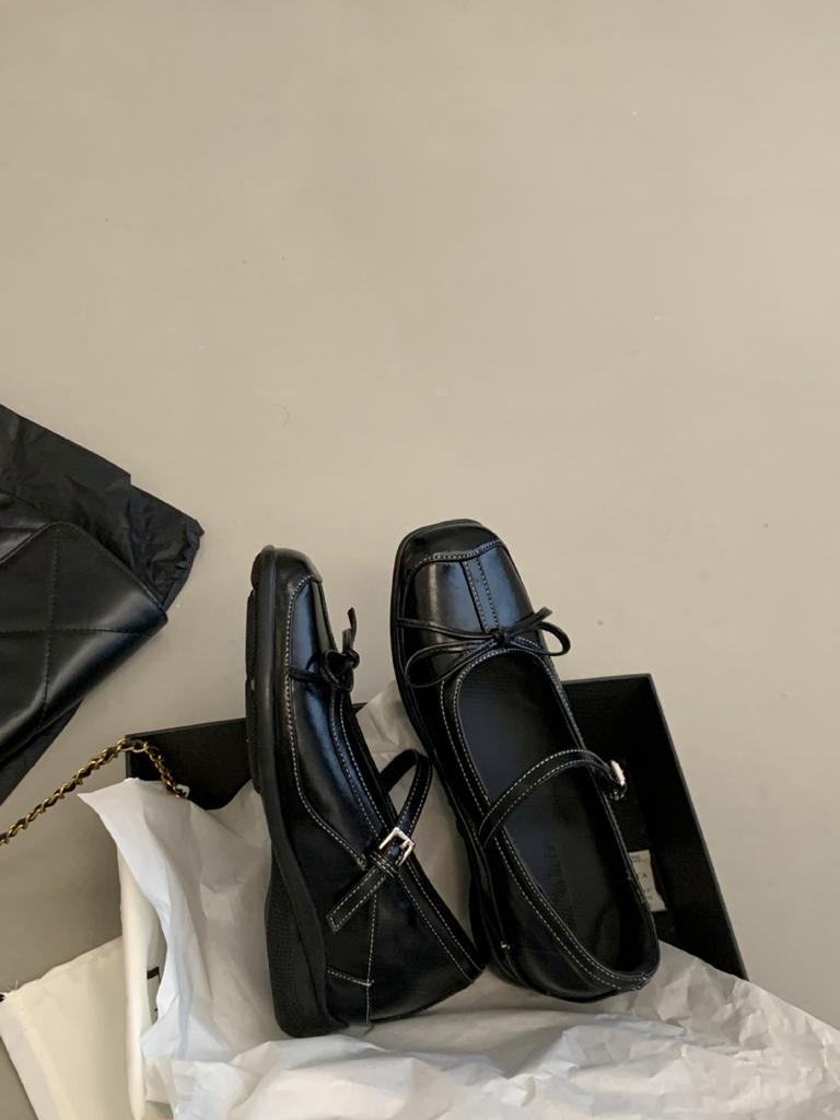 French Retro Light Mouth Soft Bottom Bow Mary Jane Invisible Height Increase 6cm Casual Shoes