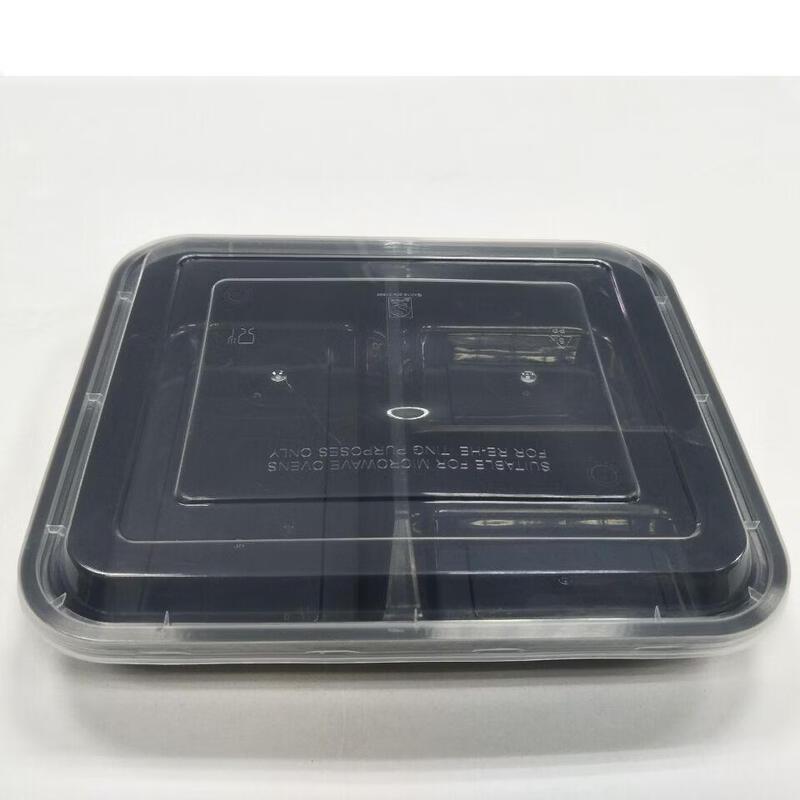 Disposable 3-Compartment Square Meal Prep Containers